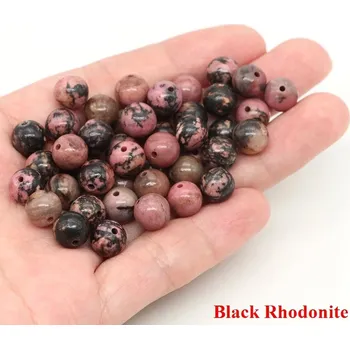 Náramek Přírodní kamenné korálky na náramky | šperky - Černý rodonit , 4 mm (85 až 90 ks)
