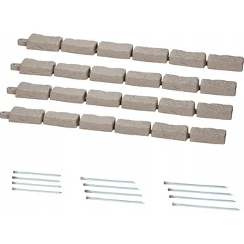 SucceBuy Obrubníky trávníku imitace kamene 118x9.5x5.7CM Sada 4 Béžová PE