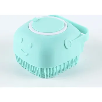 Kartáč pro zvířata Masážní silikonová rukavice na srst | kartáč - Modrý