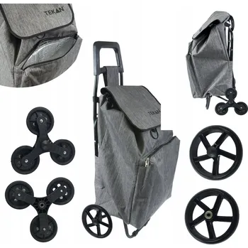 Nákupní vozík Tekan šedý len