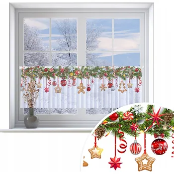 VITRÁŽOVÁ ZÁCLONA HOTOVÁ ZÁCLONA 150 X 50 CM VOÁL ZÁCLONA 480 VÁNOCE