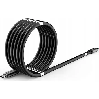 Datový kabel Magnetický Kabel USB Lightning, Otočný, Odolný, ČERNÝ