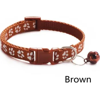 Obojek pro psa Barevný nastavitelný obojek s rolničkou | doplněk - Hnědý