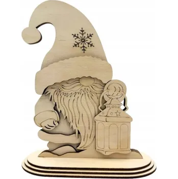 Obraz DŘEVĚNÝ SKŘÍTEK GNÓM STOJÍCÍ VÁNOČNÍ DEKORACE VÁNOCE DIY