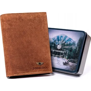 Peněženka Peterson peněženka z pravé kůže hnědá PTN 324 2-1-5 COGNAC - muž