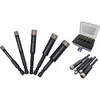 Vrták SADA DIAMANTOVÝCH VRTÁKŮ NA GRES HEX 6-14 mm, DIAMANTOVÉ VRTÁKY 5 ks