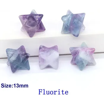Křišťálová merkaba hvězda 13mm | dekorace | minerální kámen - Fluorit , 1 KS