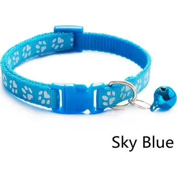Obojek pro psa Barevný nastavitelný obojek s rolničkou | doplněk - Nebeská modrá