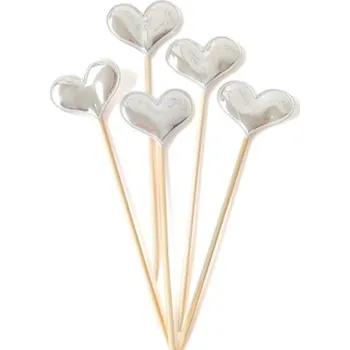 Dortová svíčka Dortový zápich - Stříbrné srdce