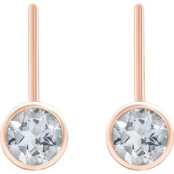 Náušnice Zlaté visací náušnice s bílými topazy Vega