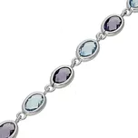 Goldstore Stříbrný náramek modrofialové zirkony Délka: 17-20 cm