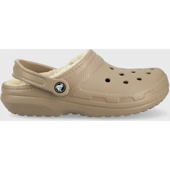 Pánské pantofle Pantofle Crocs Classic Lined Clog hnědá barva, 203591.2YB-MSHR.BONE, 38/39, 88X
