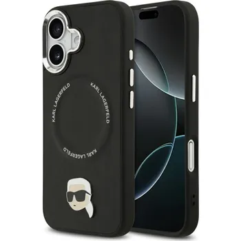 Náhradní kryt pro mobilní telefon Kryt Karl Lagerfeld Case iPhone 17 with MagSafe Klhmp17Spsmlrklk (Pu Karl Pin) Black