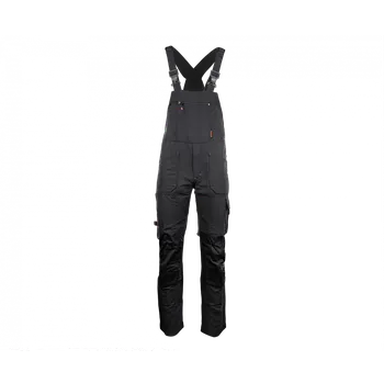 montérky Pracovní laclové kalhoty EREBOS Bibpants černé, 58