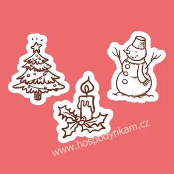 Jedlá dekorace na dort Jedlý papír Vánoční mix mini obrázky 35ks