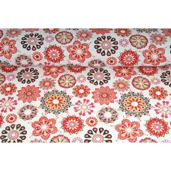 Plátno bavlněné, vzor mandala, metráž, látka