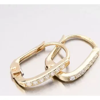 Náušnice Dámské náušnice žluté zlato 585 se zirkony 12R-743