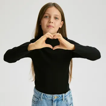 Dívčí svetr Reserved - Jednoduchý viskózový svetr - černý - 804FH-99X - 804FH-99X-164