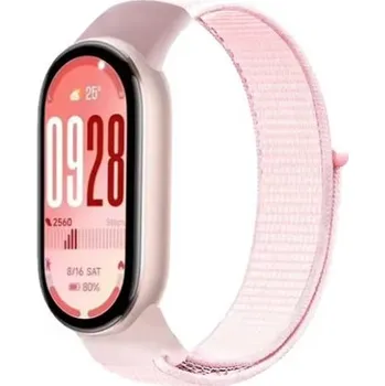 Příslušenství k chytrým hodinkám eses Nylonový řemínek pro Xiaomi Smart Band 8, 9 a 10 - Světle růžový