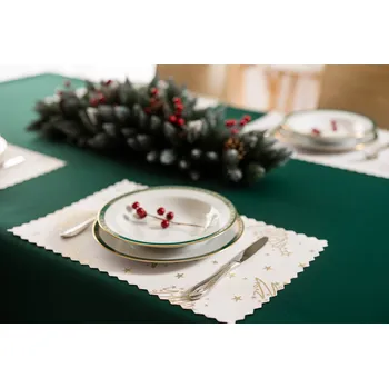 prostírání Luxusní Vánoční prostírání na stůl se stromky SW7 zlaté - sada 2 kusů