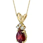 Granátová slza ve zlatém přívěsku s diamanty Electrah