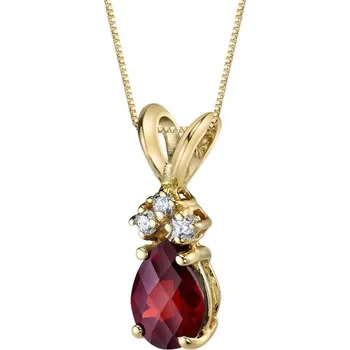 Přívěsek Granátová slza ve zlatém přívěsku s diamanty Electrah