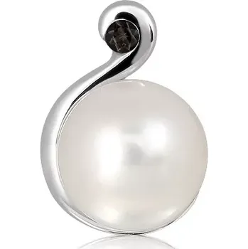 Přívěsek Nano S Pearl and Smoky Quartz - stříbrný přívěsek s perlou a kamenem quartz