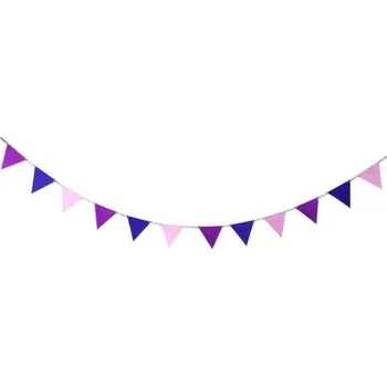 Svatební dekorace Girlanda s praporky (modrá, fialová, růžová) 2,5m