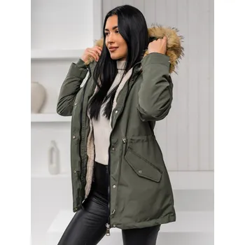 Bolf dámská zimní bunda parka s kapucí 2v1 Bolf 16M9199A1 M Khaki