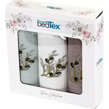 Utěrka Dárková sada vaflových utěrek 3 ks - OLIVOVÁ RATOLEST