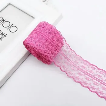 Svatební dekorace Krajková stuha (růžová) 10m