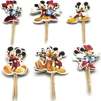Svatební dekorace Dortový zápich Mickey a Pluto 24ks