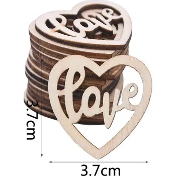 Svatební dekorace Dřevěný výřez ❤️ Love v srdíčku