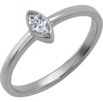 Prsten Zlatý prsten s marquise GIA certifikovaným diamantem Alua