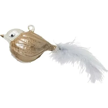 Vánoční dekorace Ptáček baculák zlatý