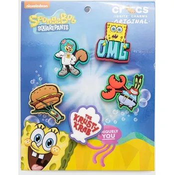 Chlapecká obuv Připínačky pro dětské boty Crocs 5-pack Spongebob.5Pck vícebarevná MLC, vel. ONE SIZE
