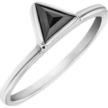 Prsten Zlatý prsten s černým trojúhelníkovým diamantem Daslis