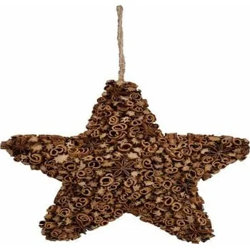 Vánoční dekorace Závěs hvězda skořice, hnědá, pr. 26cm|Ego Dekor