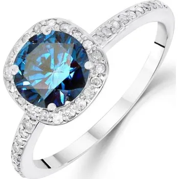 Šperk Zásnubní prsten s modrým diamantem a diamanty Eshana