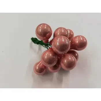 Vánoční dekorace Vánoční kouličky svazek 12 ks - růžová lesklá