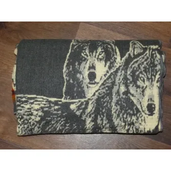 Přehoz na lůžko Deka Ekvádor I (lamí vlna, šedá, vlci)