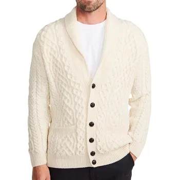 Dámský svetr Vlnka Pánský vlněný svetr Merino s knoflíky přírodní velikost oblečení XL