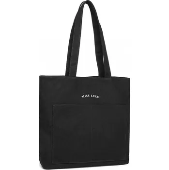 Nákupní taška Miss Lulu velkokapacitní plátěná nákupní taška na rameno - černá
