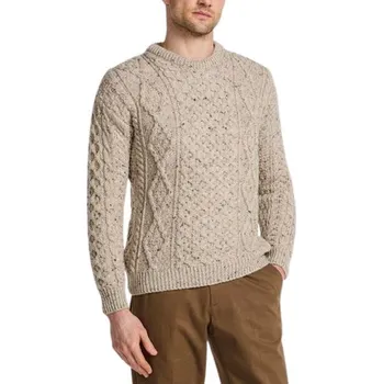 Dívčí mikina Vlnka Pánský vlněný svetr s kulatým výstřihem béžová velikost oblečení XXL