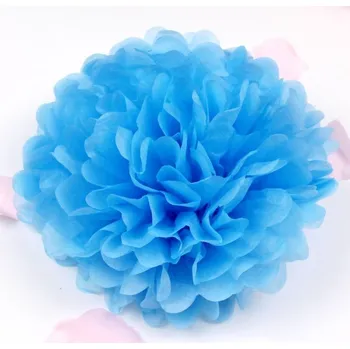 Svatební dekorace Dekorační závěsný pom pom (modrý) 20 cm