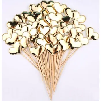 Dortová svíčka Dortový zápich - zlaté srdce