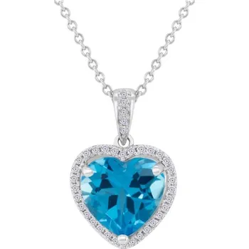 Přívěsek Srdcový přívěsek s topazem a diamanty Eliya