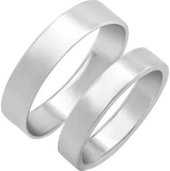 Prsten Ploché snubní prsteny z platiny Ilah