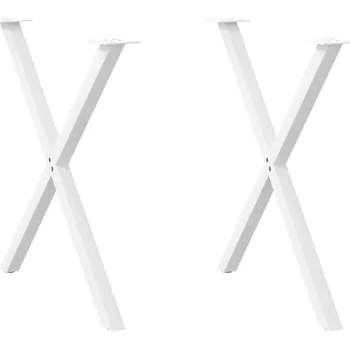 Stolová podnož OMAXI Nohy k jídelnímu stolu ve tvaru X, 2 ks, bílé, 80 x (72-73) cm, ocel 315816