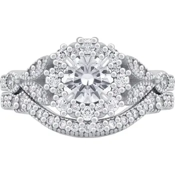 Prsten Vintage set prstenů ze zlata vykládaného diamanty Jill